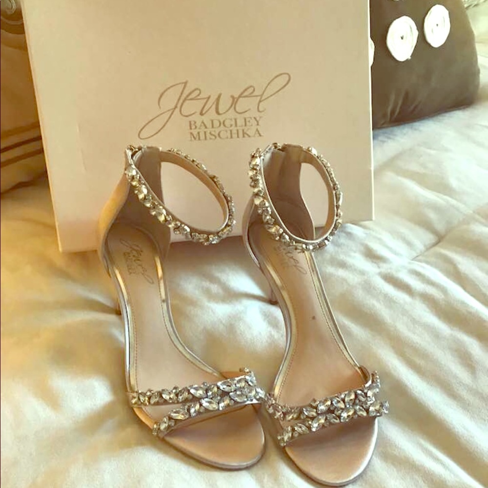 Caroline Embellished Ankle-Strap Evening Sandals